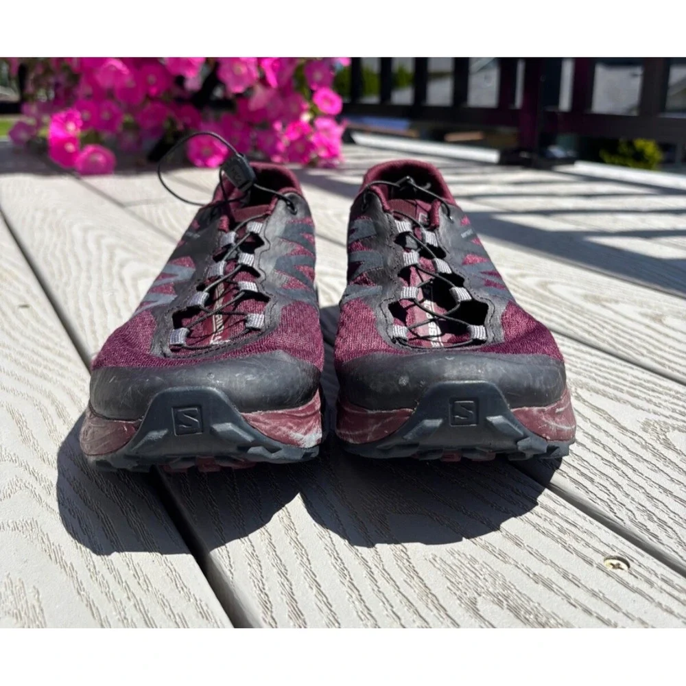 Salomon Women's Sense Ride 4 Burgandy/Gray Trail Running Shoes Sneakers Size 10